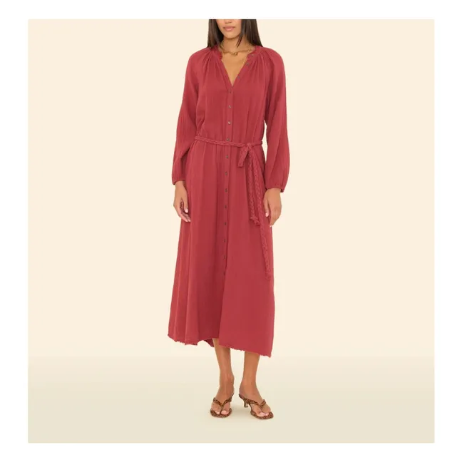 Vestido de gasa de algodón Andrea | Rojo