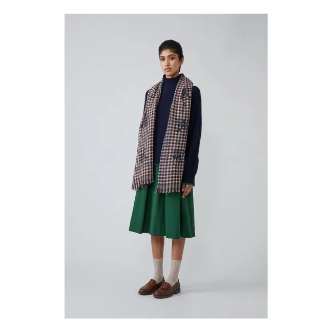 Echarpe Vichy N°693 Laine | Bordeaux