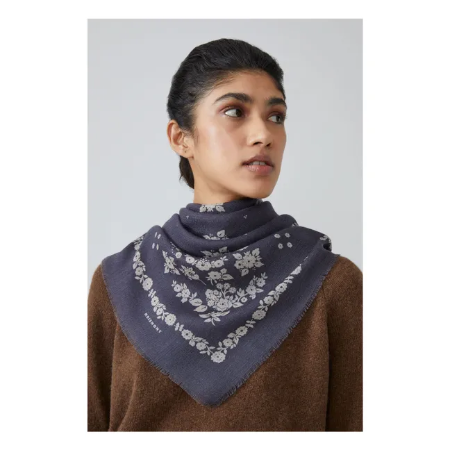 Foulard London N°797 Laine | Bleu gris