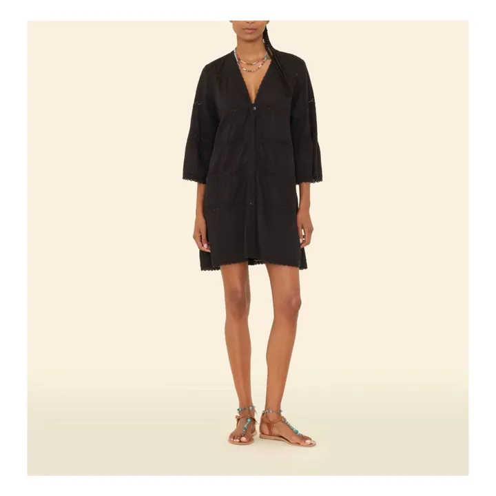 Robe Freda Voile de Coton | Noir- Image produit n°1