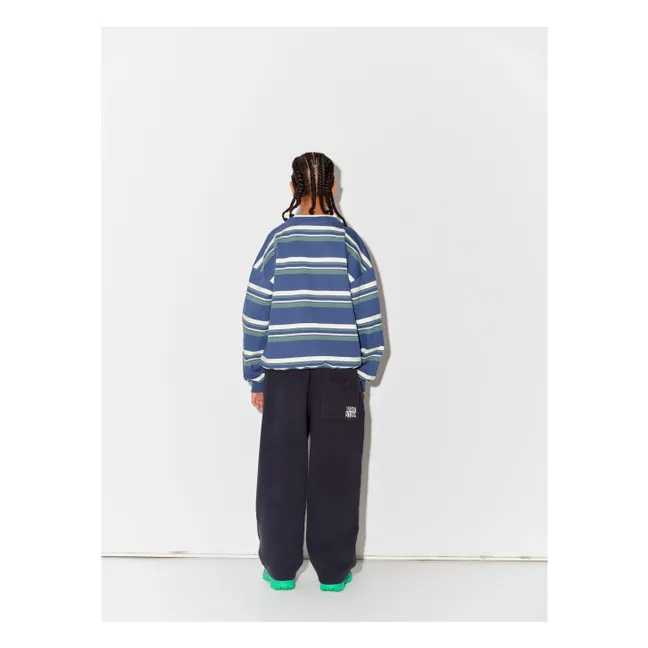 Sweatshirt Bubble Gestreift Bio-Baumwolle | Blau