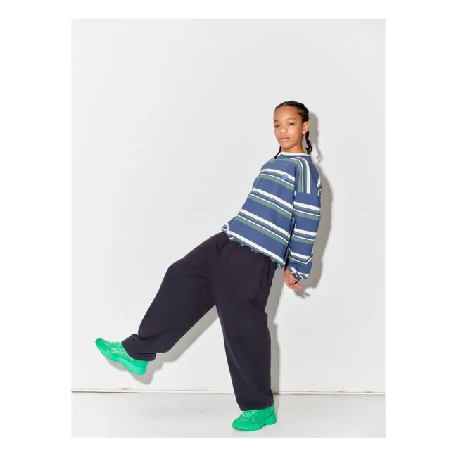 Bubble Sweat de rayas Algodón orgánico | Azul