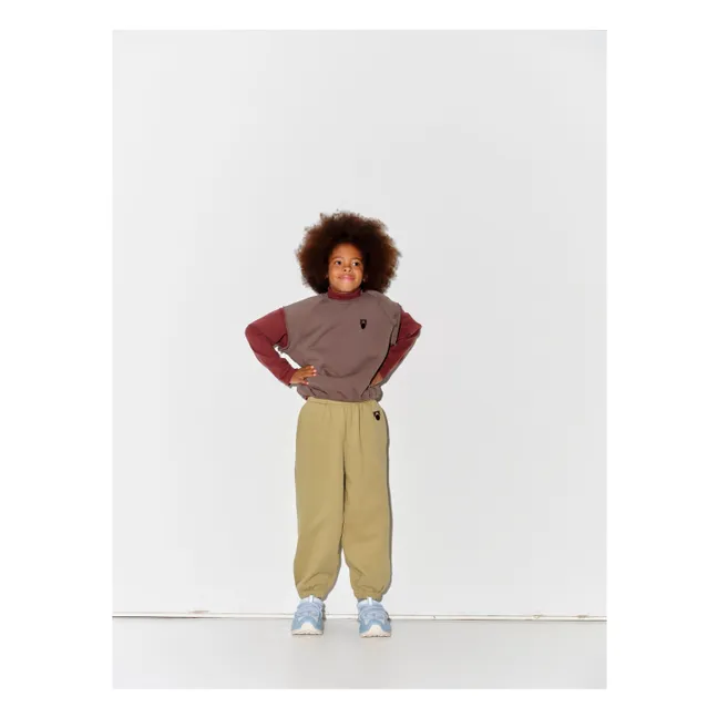Sweat Sans Manches Logo Coton Bio | Marron
