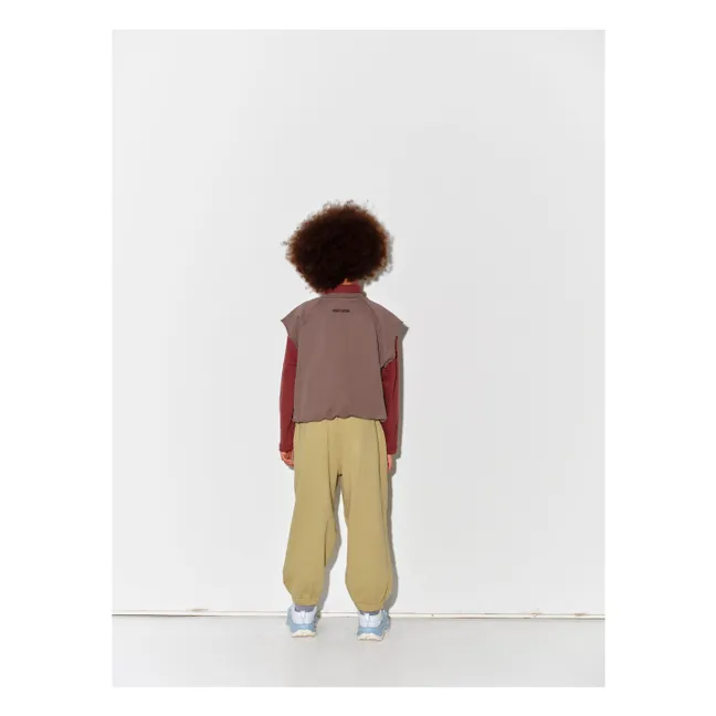 Sweat Sans Manches Logo Coton Bio | Marron