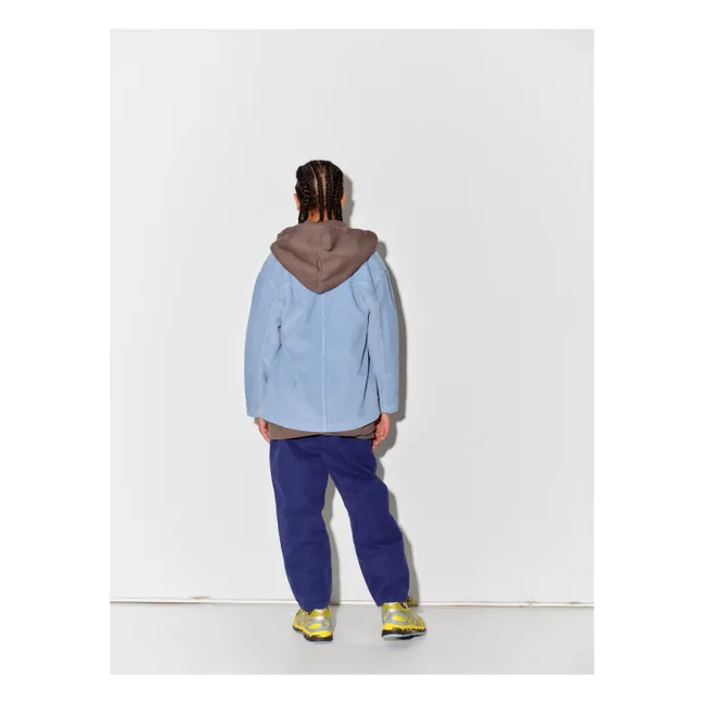 Überhemd aus geripptem Velours Bio-Baumwolle | Hellblau