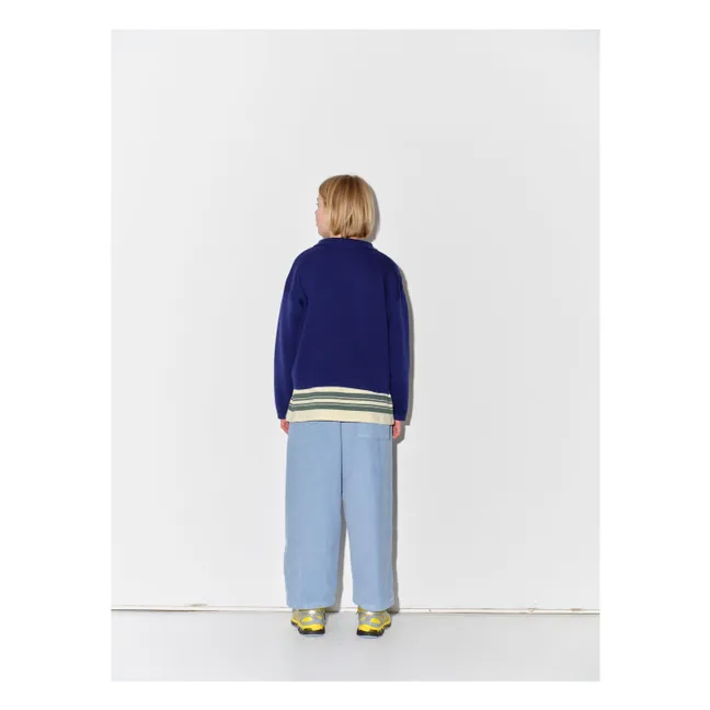 Pantalon Lounge Velours Côtelé Coton Bio | Bleu Clair