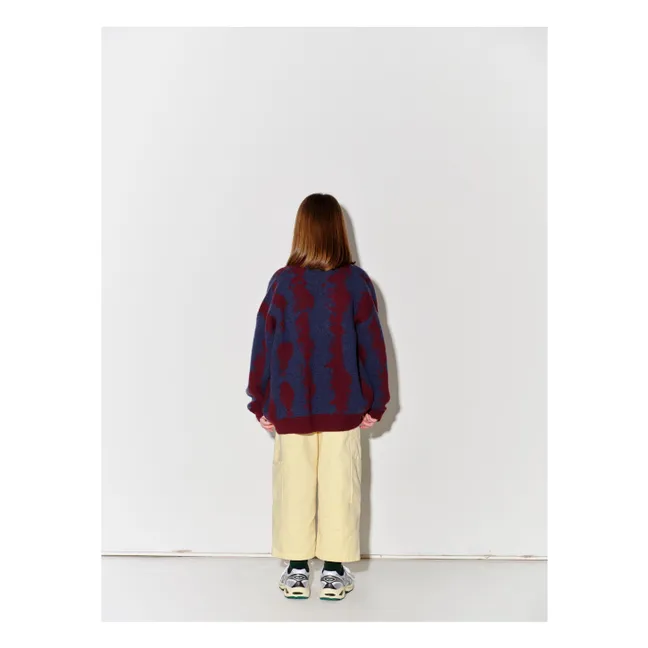 Wool Cardigan | Burgundy