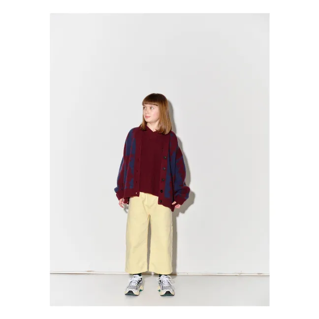 Strickjacke aus Wolle | Burgunderrot