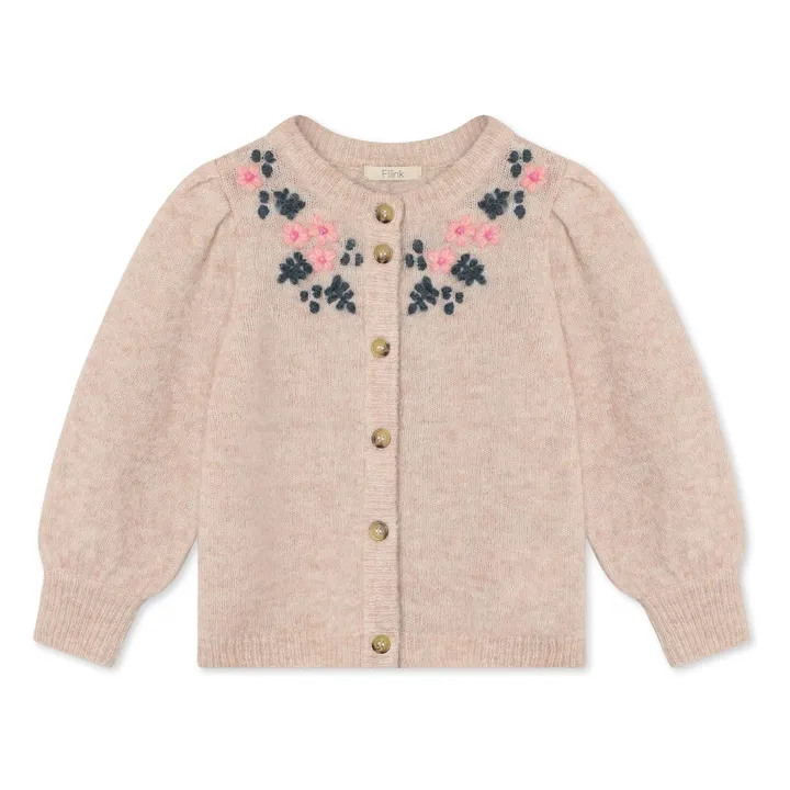 Cardigan Star Laine Alpaga | Rose pâle- Image produit n°0