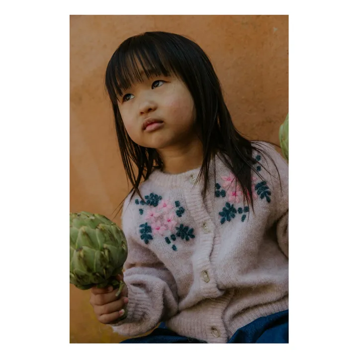 Cardigan Star Laine Alpaga | Rose pâle- Image produit n°3