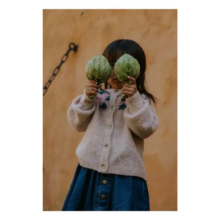 Cardigan Star Laine Alpaga | Rose pâle- Image produit n°2