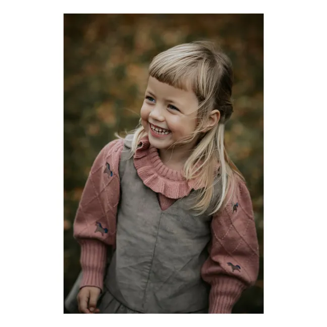 Pull Lucie Unicorne Coton Bio | Rose