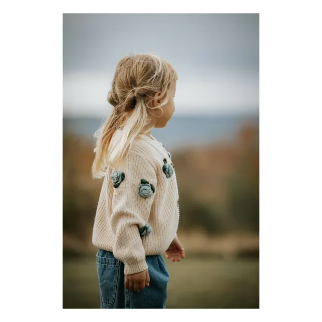 Cool Flower Cardigan | Ecru
