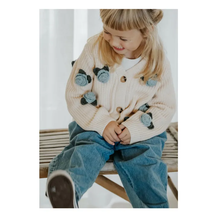 Cardigan Cool Flower | Ecru- Image produit n°2