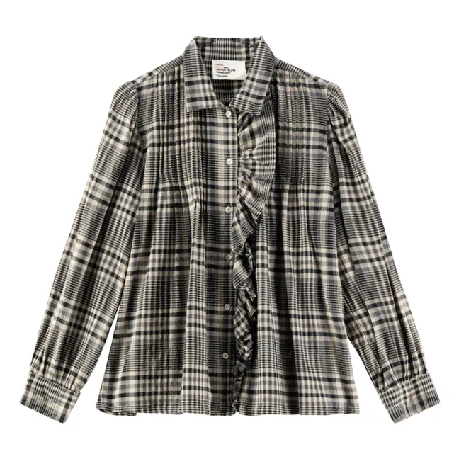 Blusa Claus Carreaux Coton Bio | Gris
