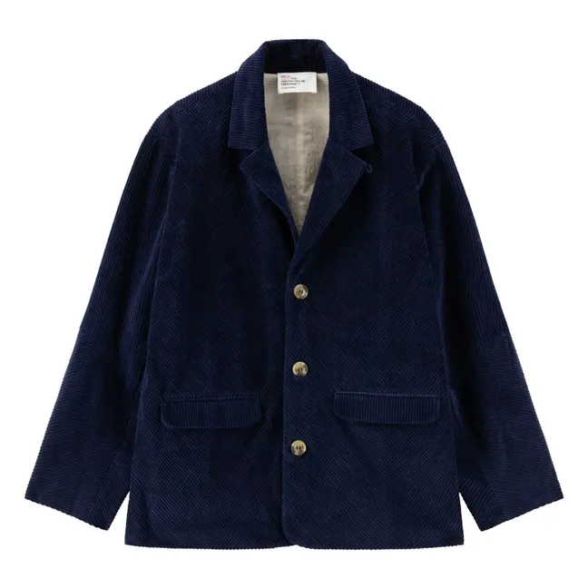 Veste Vivianne Velours Côtelé Coton Bio | Bleu marine