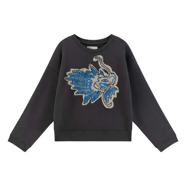 Siena Leaf organic cotton sweatshirt | Charcoal