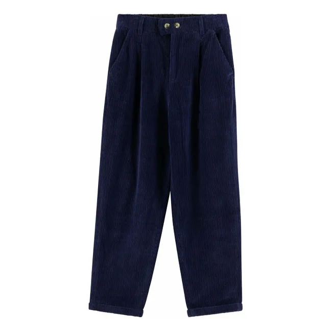 Organic Cotton Corduroy Prom Pants | Navy blue