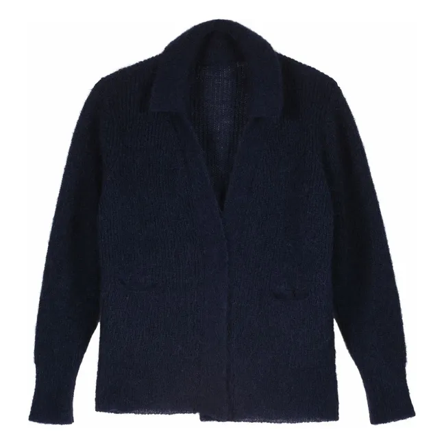 Chaqueta de punto Marloup Core Super Kid Mohair | Azul Marino