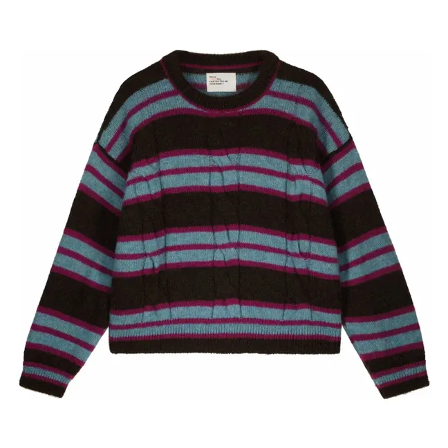 Jersey de rayas de mohair Super Kid | Marrón