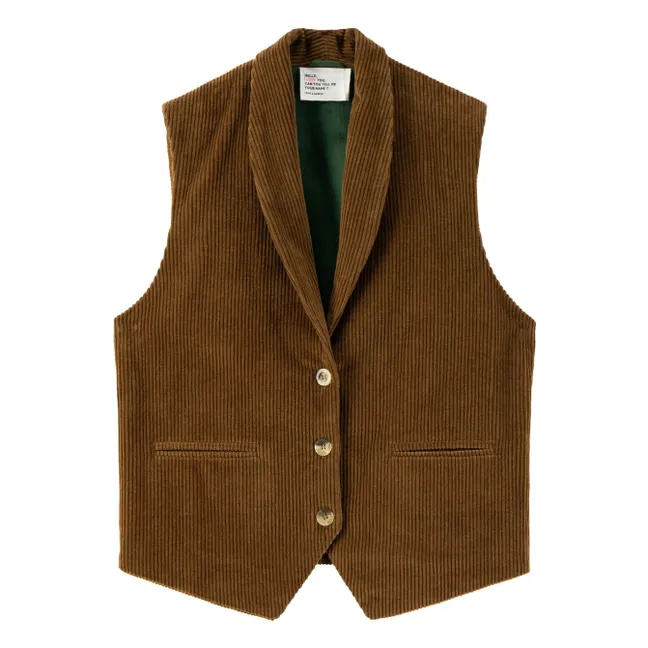Veste Sans Manches Vuela Velours Côtelé Coton Bio | Marron