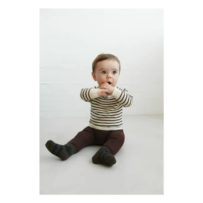 Legging liso de lana merina | Marrón