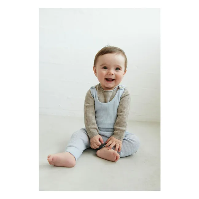 Body de canalé de lana merina | Beige chiné