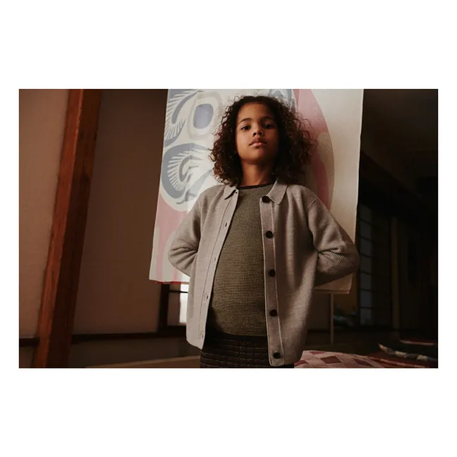 Cardigan Laine de Mérinos | Beige chiné