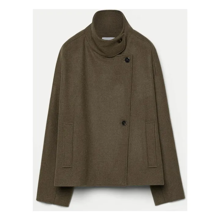 Caban Laine Feutrée | Vert mousse- Image produit n°0