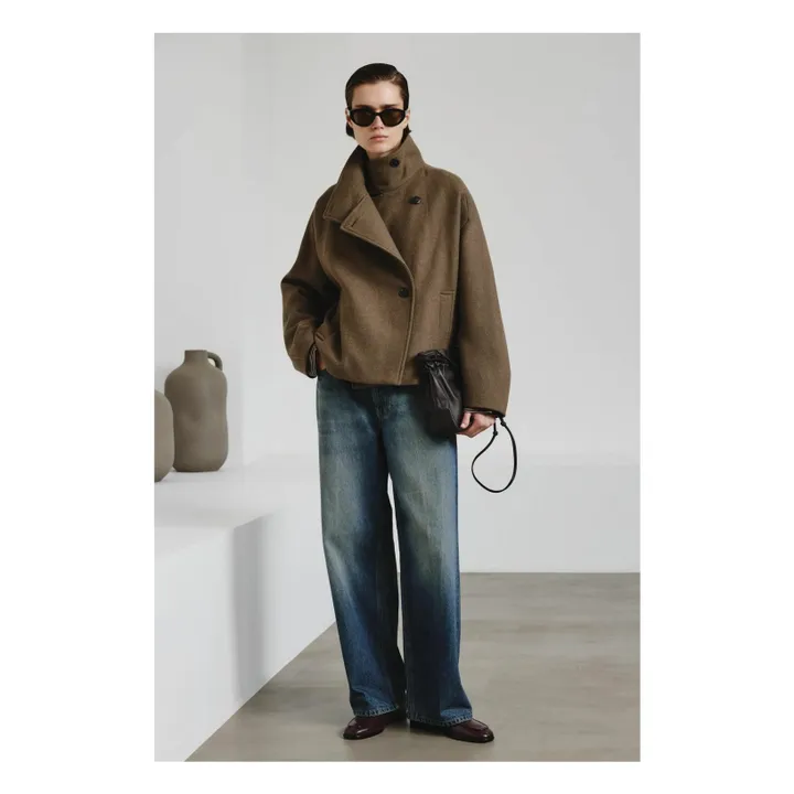 Caban Laine Feutrée | Vert mousse- Image produit n°2