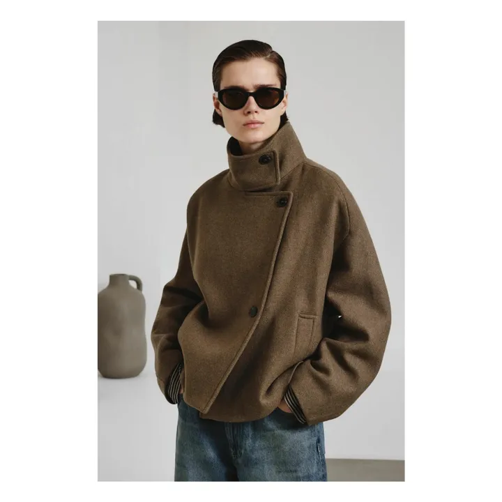 Caban Laine Feutrée | Vert mousse- Image produit n°3