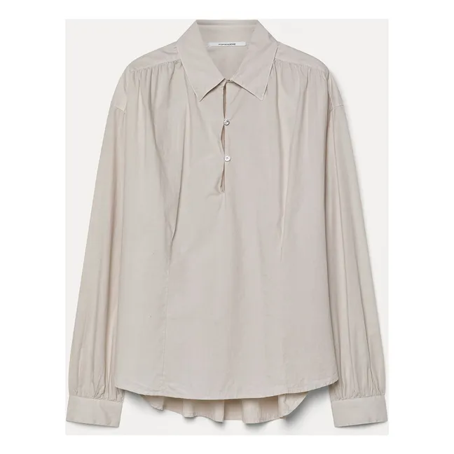 Blusa de popelina de algodón | Marfil