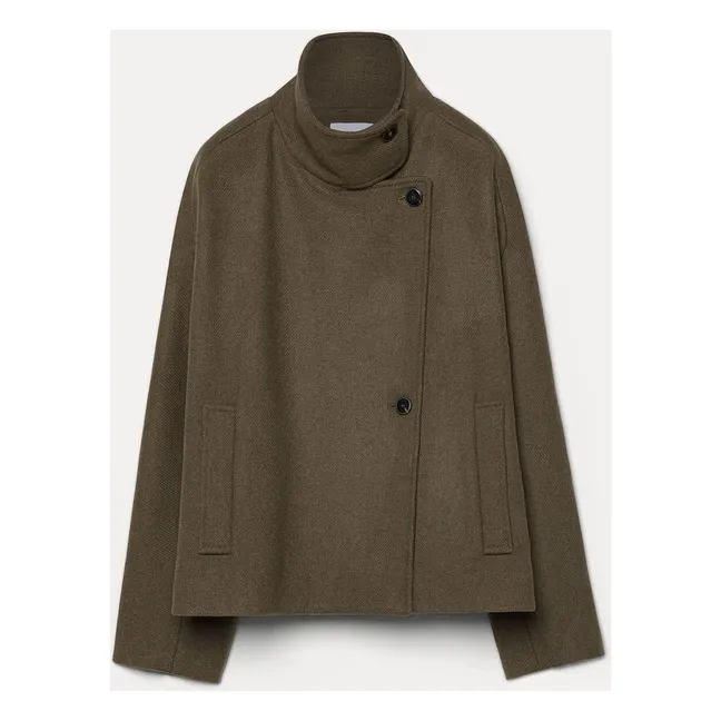 Caban Laine Feutrée | Vert mousse