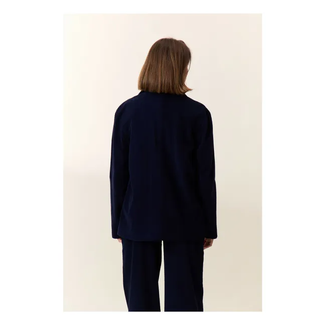 Veste Vivianne Velours Côtelé Coton Bio | Bleu marine
