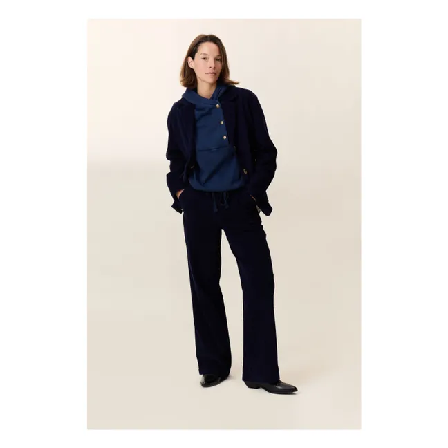 Veste Vivianne Velours Côtelé Coton Bio | Bleu marine