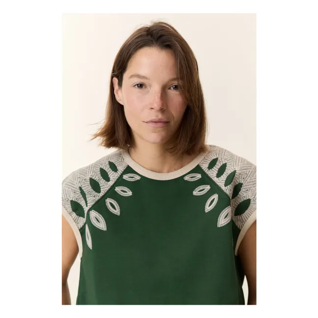 Sweat Sans Manches Sirop Leaf Coton Bio | Vert