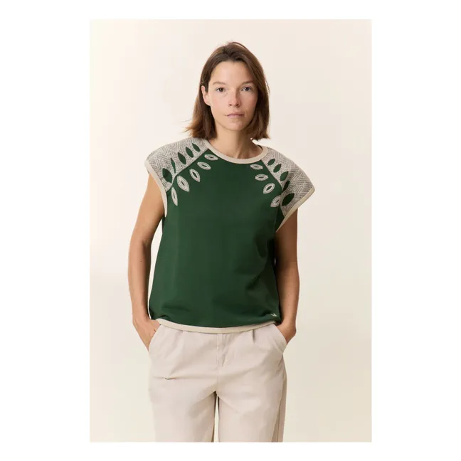 Sweat Sans Manches Sirop Leaf Coton Bio | Vert