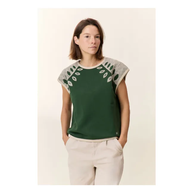 Sweat Sans Manches Sirop Leaf Coton Bio | Vert
