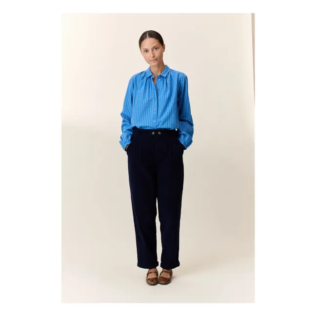 Organic Cotton Corduroy Prom Pants | Navy blue