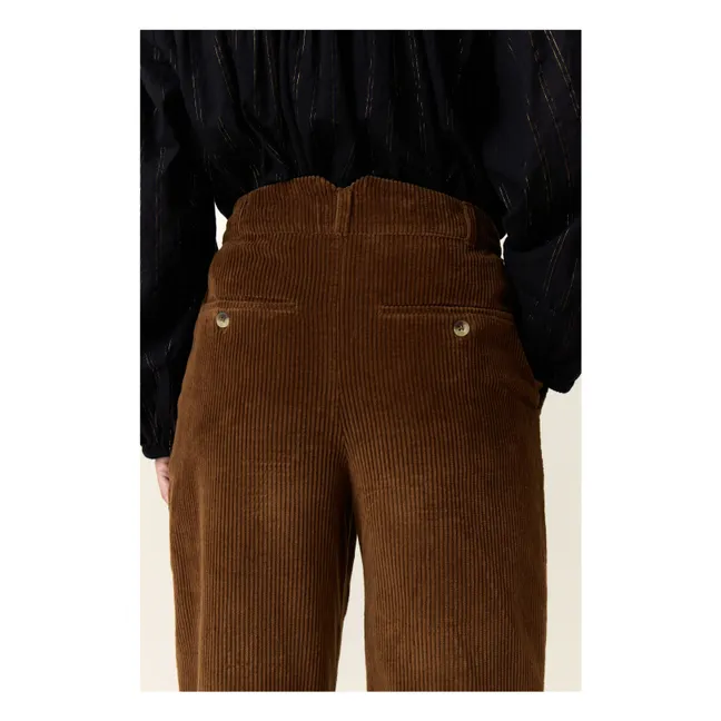 Pantalones de pana de algodón orgánico Pamira | Marrón