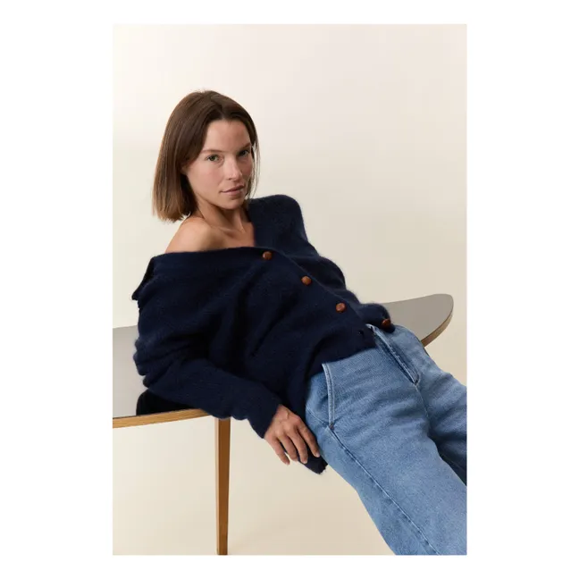 Chaqueta de punto Marloup Core Super Kid Mohair | Azul Marino