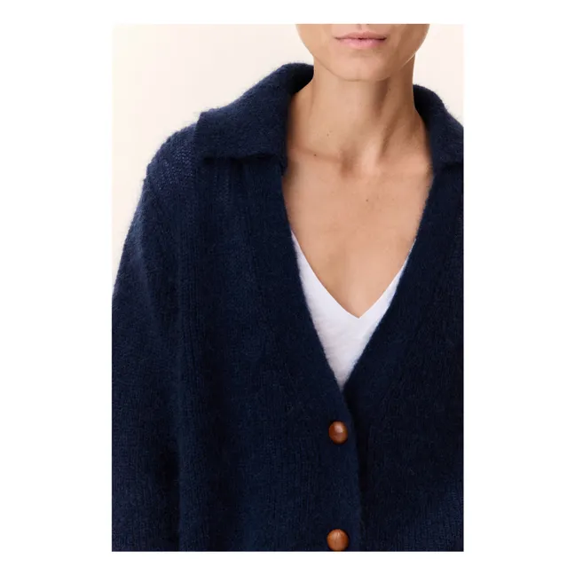 Marloup Core Super Kid Mohair cardigan | Navy blue