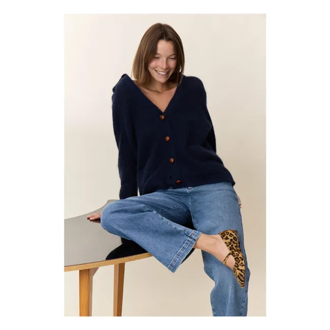 Chaqueta de punto Marloup Core Super Kid Mohair | Azul Marino