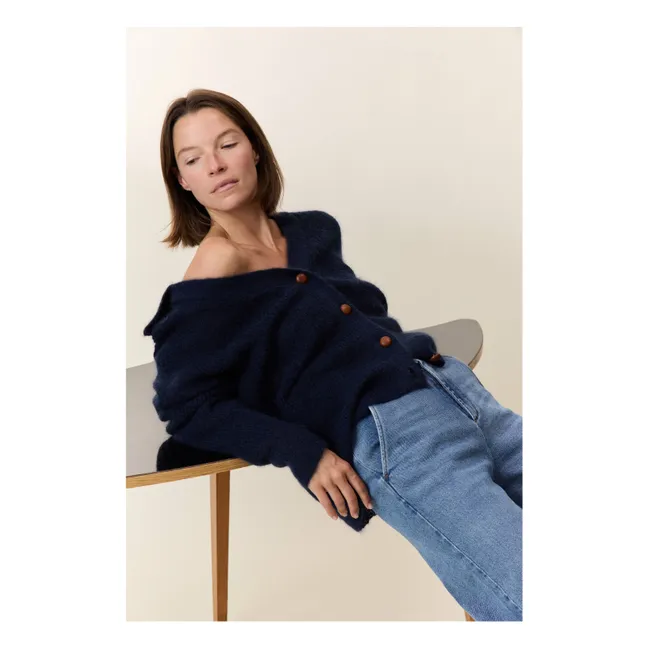 Chaqueta de punto Marloup Core Super Kid Mohair | Azul Marino