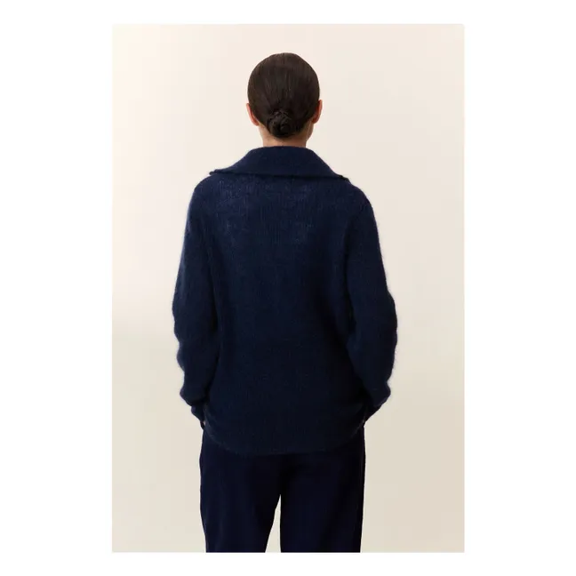 Chaqueta de punto Marloup Core Super Kid Mohair | Azul Marino