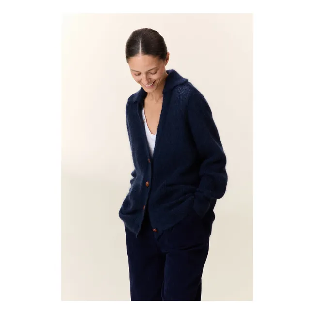 Chaqueta de punto Marloup Core Super Kid Mohair | Azul Marino