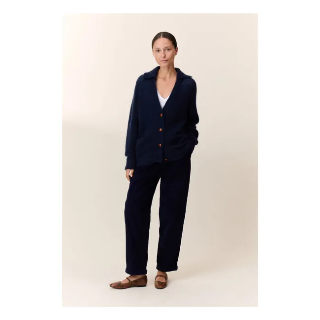 Chaqueta de punto Marloup Core Super Kid Mohair | Azul Marino