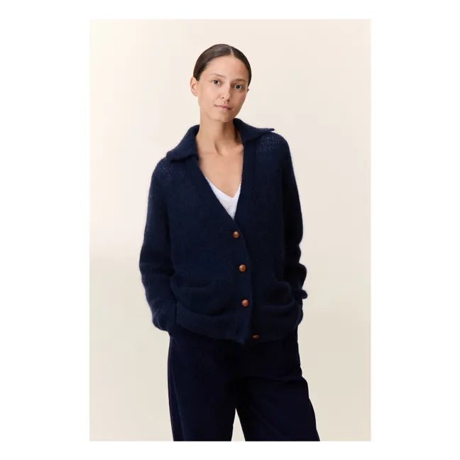 Marloup Core Super Kid Mohair cardigan | Navy blue