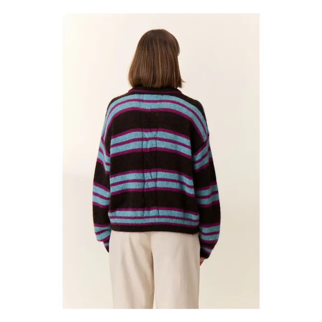 Jersey de rayas de mohair Super Kid | Marrón