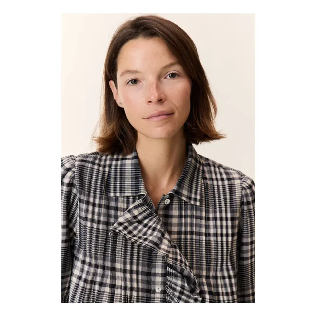 Blouse Claus Carreaux Coton Bio | Gris